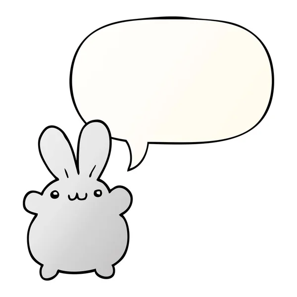 Cartoon rabbit and speech bubble in smooth gradient style — Stock Vector