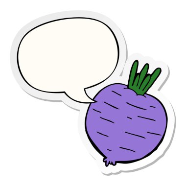 karikatür sebze ve konuşma kabarcık etiket