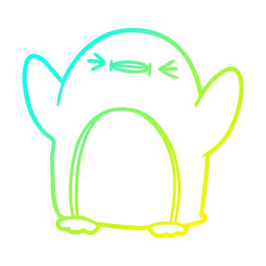 soğuk degrade çizgi çizim Karikatür penguen