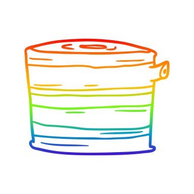 gökkuşağı gradyan çizgi çizim karikatür ağaç kütük