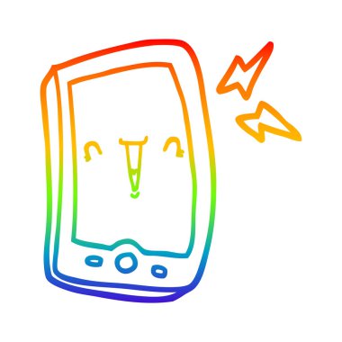 gökkuşağı degrade çizgi çizim sevimli karikatür cep telefonu