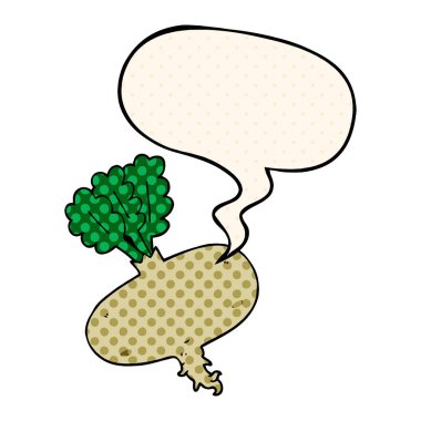 çizgi roman tarzında karikatür pancar ve konuşma balonu