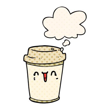 çizgi film çizgi roman tarzında kahve ve düşünce balonu çıkarmak