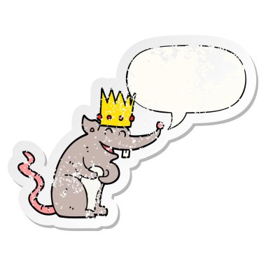 karikatür sıçan kral gülme ve konuşma balonu sıkıntılı etiket
