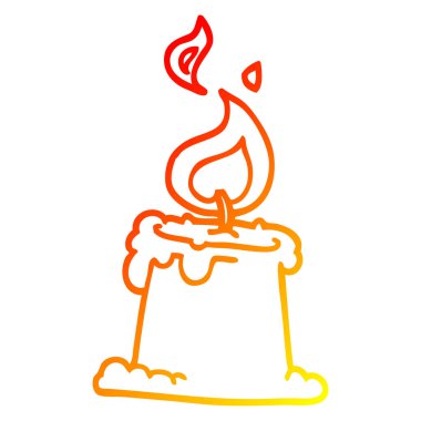 sıcak degrade çizgi çizim karikatür yanan mum