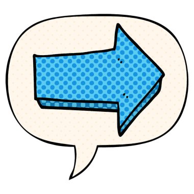 çizgi roman tarzında karikatür ok ve konuşma balonu