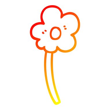 sıcak degrade çizgi çizim karikatür çiçek