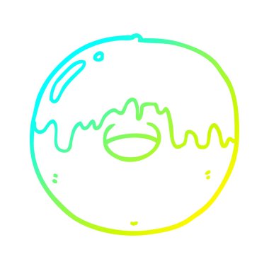 soğuk degrade çizgi çizim karikatür donut