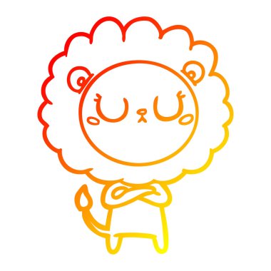 sıcak degrade çizgi çizim karikatür aslan