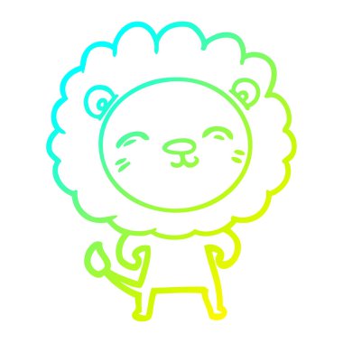 soğuk degrade çizgi çizim karikatür aslan