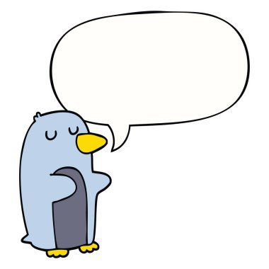 çizgi film penguen ve konuşma balonu