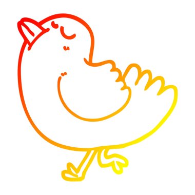 sıcak degrade çizgi çizim karikatür kibirli kuş