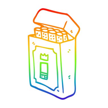 gökkuşağı gradyan çizgi çizim sigara karikatür paketi