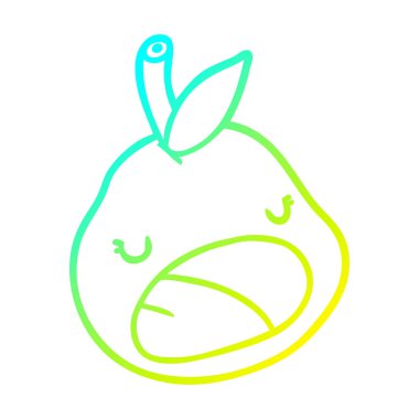 soğuk degrade çizgi sevimli armut çizim