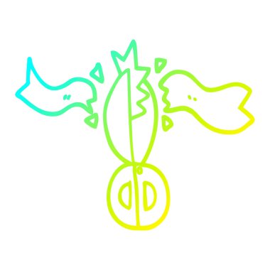 soğuk degrade çizgi çizim karikatür tören makası