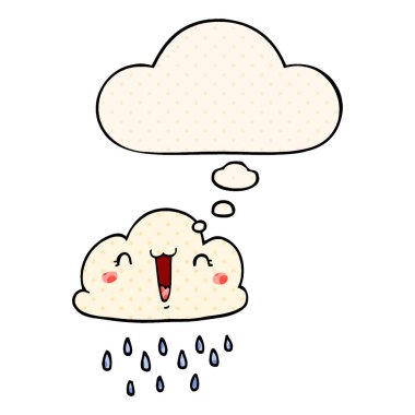 çizgi film fırtına bulutu ve çizgi roman tarzında düşünce balonu