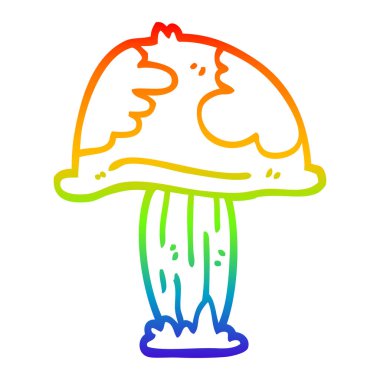 gökkuşağı gradyan çizgi çizim karikatür yabani mantar