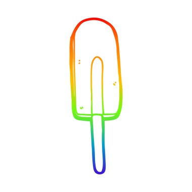 gökkuşağı degrade çizgi çizim karikatür buz lolly