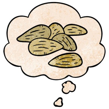 karikatür badem ve grunge doku desen sty düşünce balonu