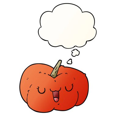 karikatür kabak ve pürüzsüz degrade tarzında kabarcık düşünce