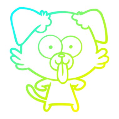 dil dışarı yapışmasını ile soğuk degrade çizgi çizim karikatür köpek