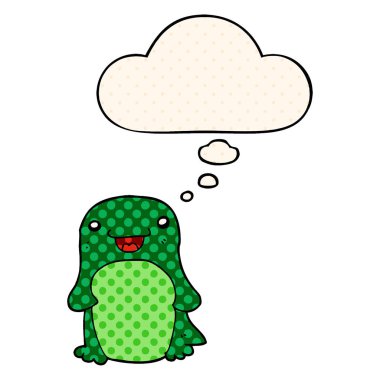 çizgi film penguen ve çizgi roman tarzında düşünce balonu