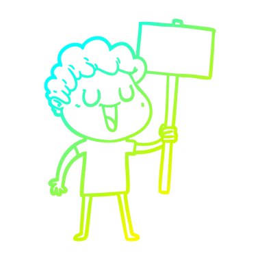 siyah signp ile soğuk degrade çizgi çizerek karikatür adam çizim