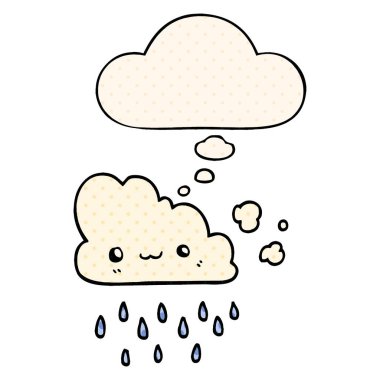 çizgi film fırtına bulutu ve çizgi roman tarzında düşünce balonu