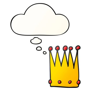 karikatür basit taç ve pürüzsüz degrade tarzında düşünce balonu