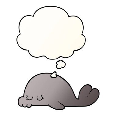 çizgi film mühür ve pürüzsüz degrade tarzında düşünce balonu