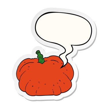 karikatür kabak ve konuşma balonu etiket