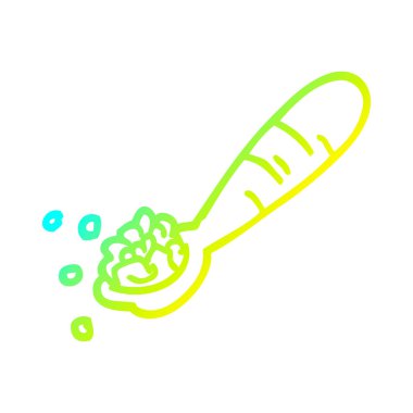 soğuk degrade çizgi mısır gevreği karikatür kaşık çizim