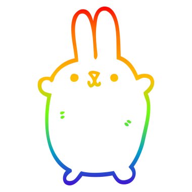 gökkuşağı degrade çizgi çizim karikatür tavşan