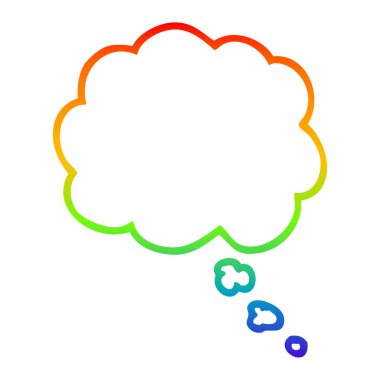 gökkuşağı gradyan çizgi çizim karikatür ifade balonu