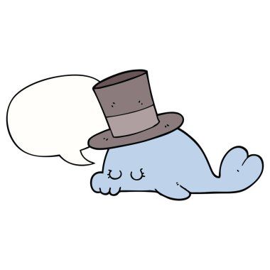 sevimli karikatür yunus ve konuşma balonu