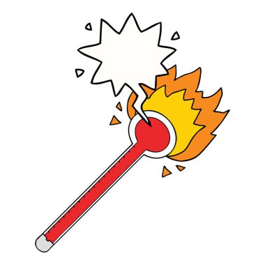 karikatür termometre ve konuşma balonu