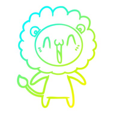 soğuk degrade çizgi çizim mutlu karikatür aslan