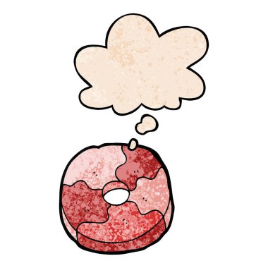 karikatür bisküvi ve grunge doku desen sty düşünce balonu