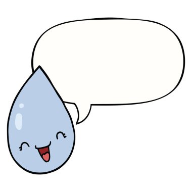 karikatür yağmur damlası ve konuşma balonu