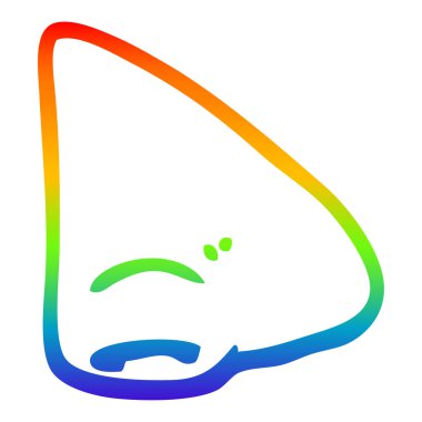 gökkuşağı degrade çizgi çizim karikatür burun