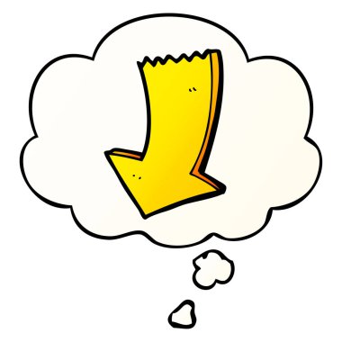 çizgi film işaret ok ve pürüzsüz degrade sty düşünce balonu