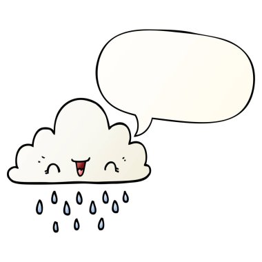 düzgün degrade tarzında karikatür fırtına bulut ve konuşma balonu