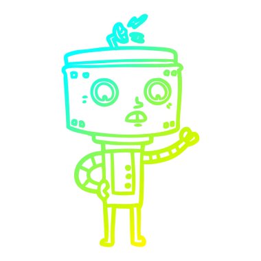 soğuk degrade çizgi çizim karikatür robot