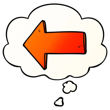 çizgi film ok ve pürüzsüz degrade tarzında düşünce balonu