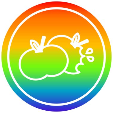 gökkuşağı spektrumunda ısırık elma dairesel