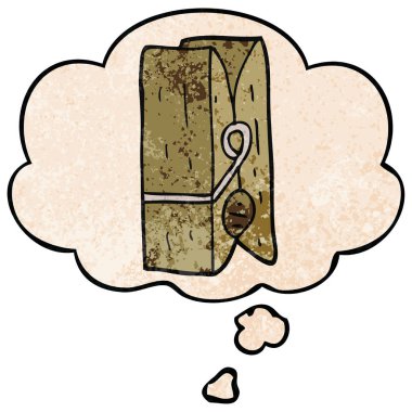 karikatür peg ve grunge doku desen tarzında düşünce balonu