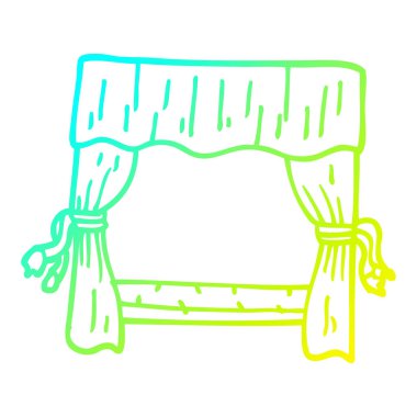 perdeler ile soğuk degrade çizgi çizim karikatür pencere