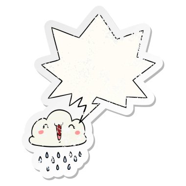 fırtına bulutlar ve konuşma Bubble sıkıntı etiket