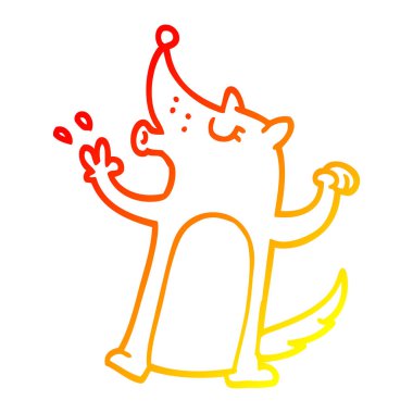 sıcak degrade çizgi çizim karikatür uluma kurt