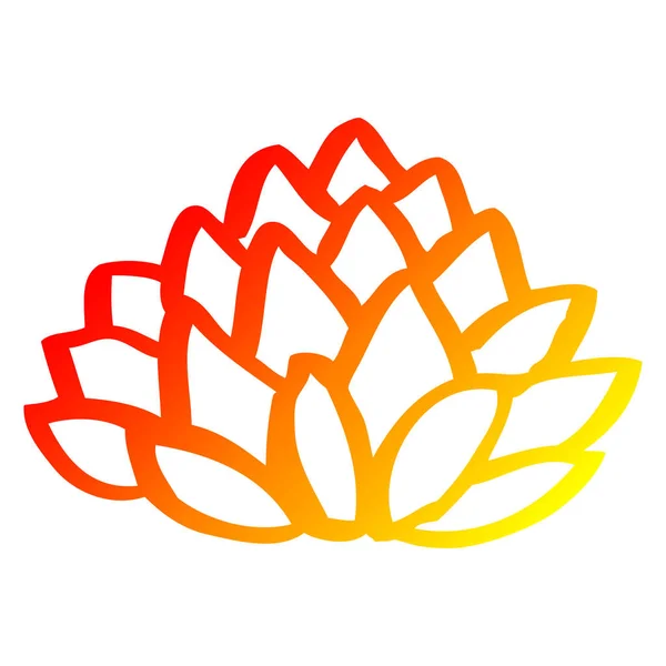 Chaud gradient ligne dessin dessin animé fleur lotus — Image vectorielle